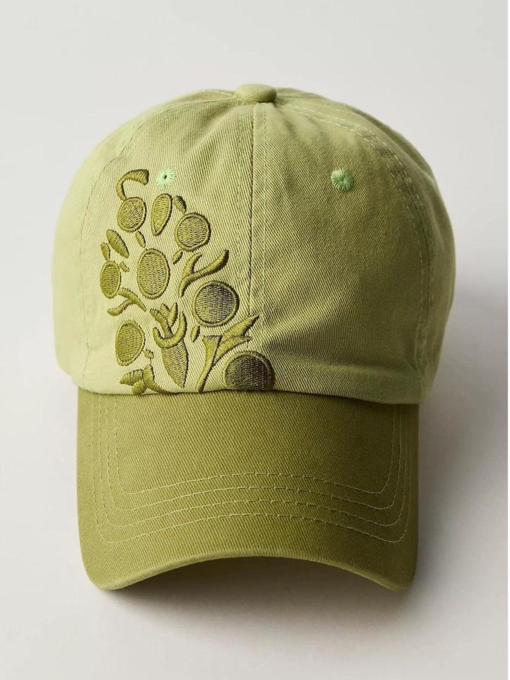 FREE PEOPLE Embroidered Buti Baseball Cap Green